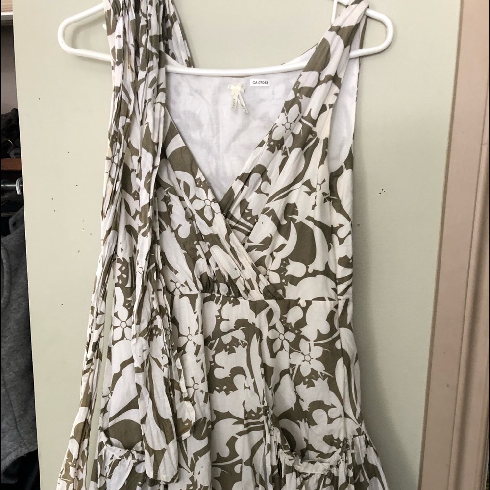Lapis green and cream sundress